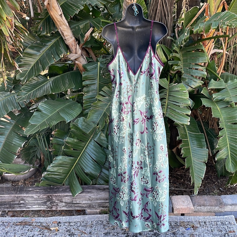 Halston floral satin slip dress - Picture 4 of 9